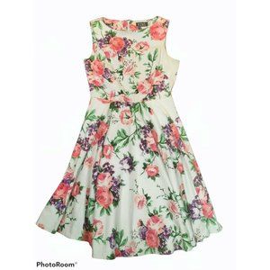 Miusol Dollz & Dames Size XS Pink Floral Fit & Flare Dress